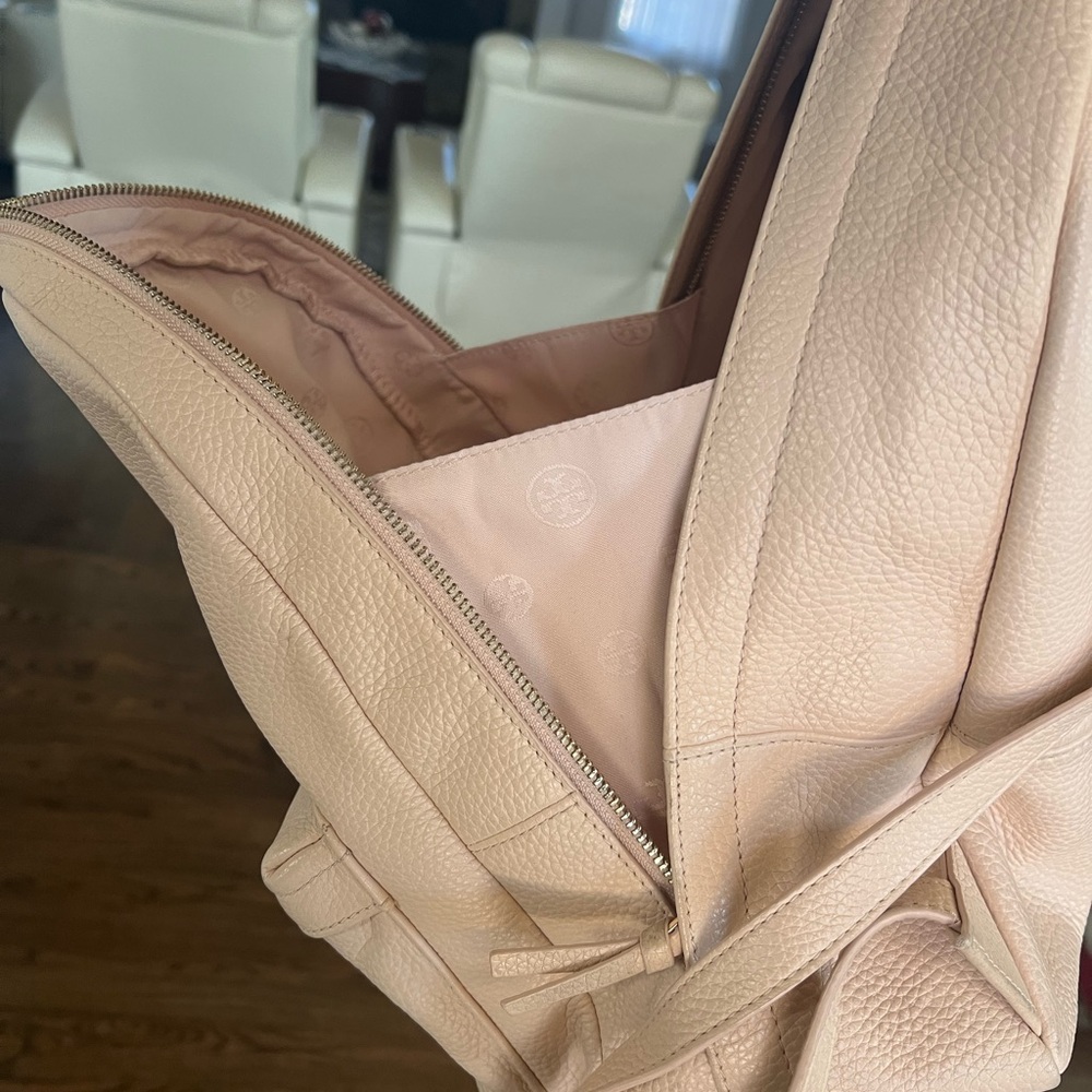 Tory Burch Light Tan Leather Backpack - Picture 8 of 12